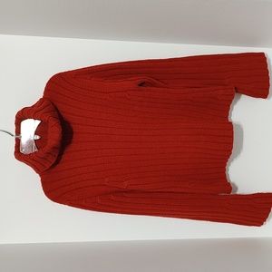 Rust Q&A Cable Knit Turtle Neck Sweater sz Medium